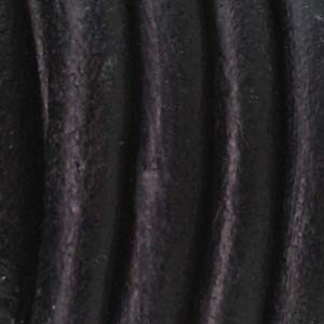 4mm Natural Dye Black Indian Round Leather Cord