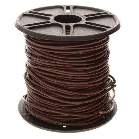 1mm Indian Cowhide Leather Cord - Brown - Per 5 metres