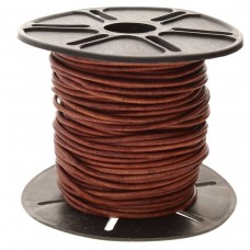 1.5mm Dyed Antique Red-Brown Indian Leather Round Cord - Per 2 metres