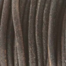 2mm Indian Leather Cord - Natural Distressed Dye Dark Brown