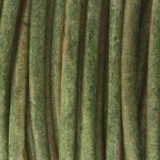 2mm Indian Leather Cord - Natural Dyed Dist Green