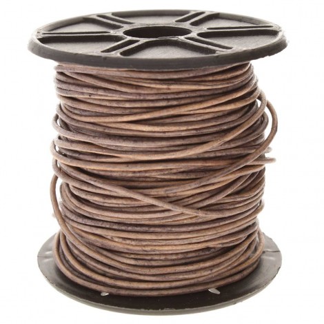 1mm Indian Leather Cord - Distressed Natural Grey - 22.86m (25yd) Roll 1mm Indian Leather Cord - Distressed Natural Grey - 22.86m (25yd) Roll