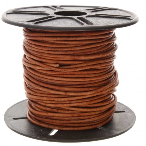 1.5mm Indian Leather Cord - Natural Dye Light Brown - Per 2 metres