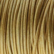 1mm Round Indian Leather Cord - Metallic Gold