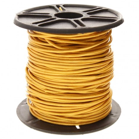 1mm Round Indian Leather Cord - Metallic Gold - 22.86m (25yd) Roll