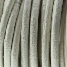 4mm Metallic Silver Indian Round Leather Cord - Per metre