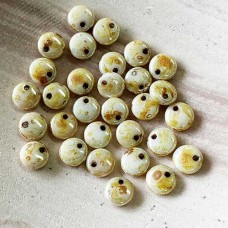 6mm Czech Lentil Beads - Opaque Luster Picasso - Pack of 25