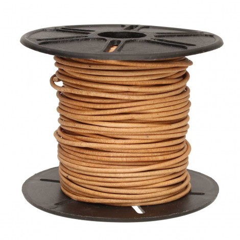 1.5mm Natural Round Indian Leather Cord - 2 metres 1.5mm Natural Round Indian Leather Cord - 2 metres