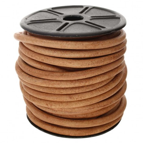 5mm Indian Leather Cord - Natural - Per metre
