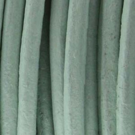 1mm Indian Round Leather Cord - Splash Green