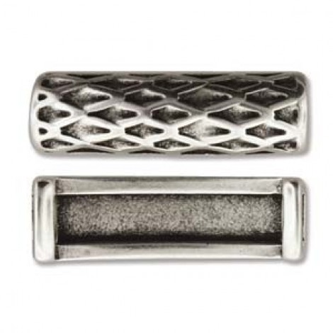 29x9mm (5x2.5mm ID) Ant Silver Woven Tube Slider