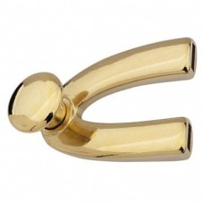 5mm Flat Leather Wishbone Disk Clasp - 24K Gold Plated - Each