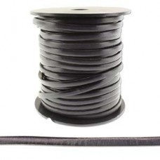5x1.5mm Flat Licorice Leather Cord - Grey - Per metre