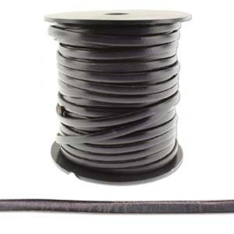 5x1.5mm Flat Licorice Leather Cord - Grey - Per metre