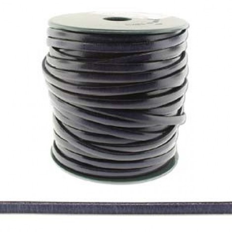 5x1.5mm Flat Licorice Leather Cord - Navy Blue - Per metre