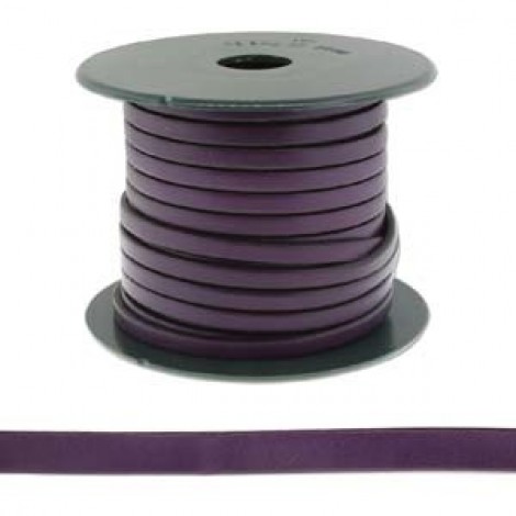 5x2mm Flat Licorice Leather Cord - Purple