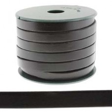 10x1.5mm Flat Licorice Leather Cord - Black