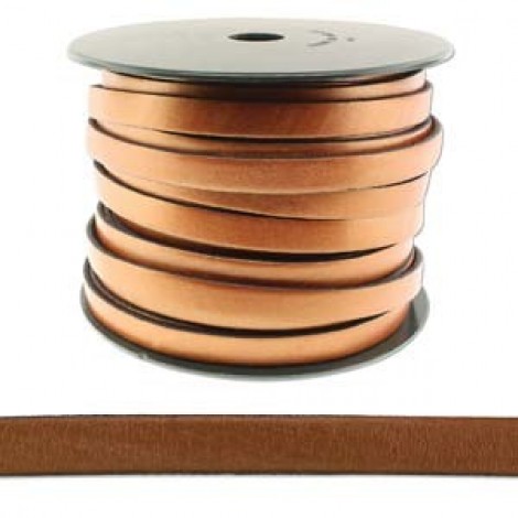 10x2mm Flat Licorice Leather Cord - Met Copper w/Black