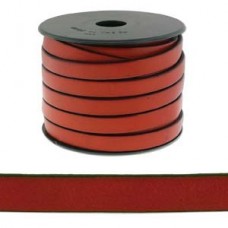 10x2mm Flat Licorice Leather Cord - Red
