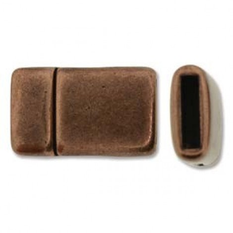 22x14mm (10x2mmID) Ant Copper Flat Leather Clasp