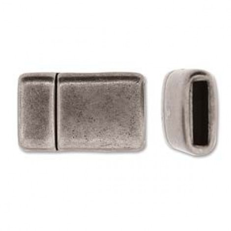 22x14mm (ID10x2.5mm) A-Silver Flat Leather Clasp