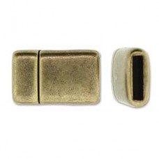 22x14mm (ID10x2.5mm) Antique Brass Flat Leather Clasp - Each