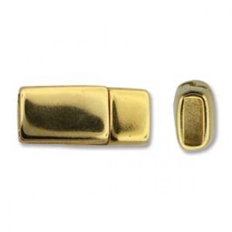 15x7mm(ID 5x2mm) Gold Pl Magnetic Clasp for Flat Leather