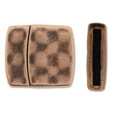 25x24mm(ID20x2.5mm) Double Magnetic Hammered Copper Leather Clasp - Each