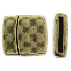 25x24mm(ID20x2.5mm) Dble Hammered Brass Leather Clasp