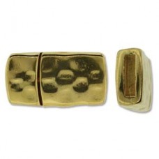 28x15mm (ID10x2.5mm) Hammered Gold Flat Leather Clasp