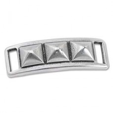 40x14mm (10x3mmID) Ant Silver Stud Bracelet Slider Bar - Each