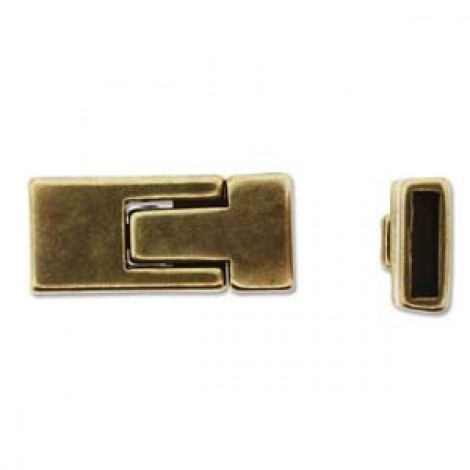 30x13mm Ant Brass Magnetic Clasp - ID 10x2.4mm