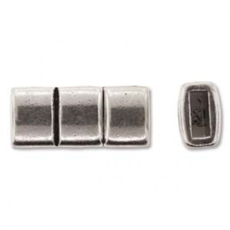 21x7mm (ID6x2mm) Ant Silver Striped Magnetic Clasp