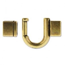 35mm Ant Brass Clasp Hook for Leather Cord - ID 10x2mm - Each