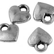 8x7mm Tibetan Style Antique Silver Heart Drop - Pack of 20