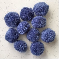 20mm Handmade Cotton Pom-Poms - Slate Blue