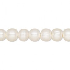 7-8.5mm White Freshwater Semi-Round Pearls with Large 2mm Hole 