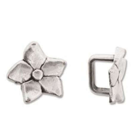 Antique Silver Flower Spacer for 10mm Licorice Leather