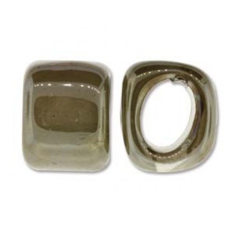 17x15mm Beige Ceramic Spacer for Licorice Leather