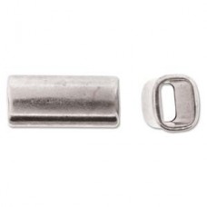 29x13.5mm Ant Silver Metal Slider for Licorice Leather - Each