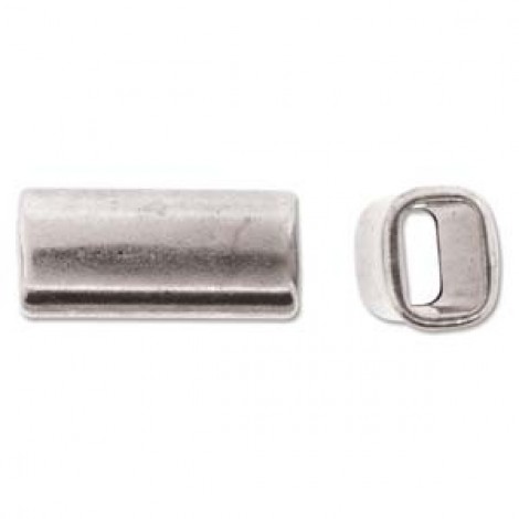 29x13.5mm Ant Silver Metal Slider for Licorice Leather