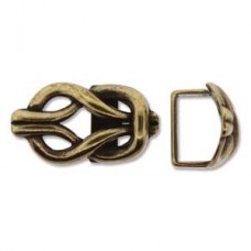 25x14mm Ant Bronze Knot Spacer for Licorice Leather - Each