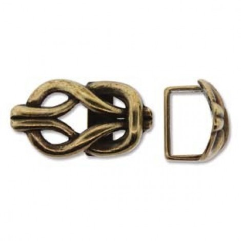 25x14mm Ant Bronze Knot Spacer for Licorice Leather - Each