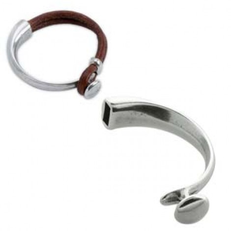 Antique Silver Half Bracelet Button Clasp for 4mm Round Leather - Each Antique Silver Half Bracelet Button Clasp for 4mm Round Leather - Each