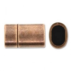 24x13mm (ID 10x7mm) Ant Copper Licorice Leather Clasp