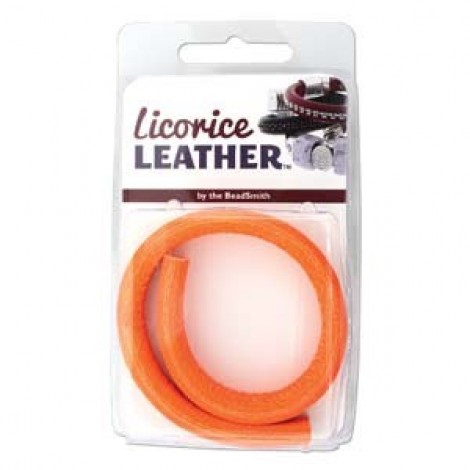 10x7mm Fluoro Orange Regaliz Licorice Leather Cord