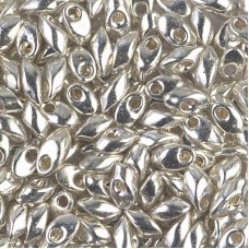 Miyuki Long Magatama Drops - Galvanised Silver - 12.5gm
