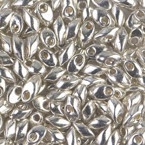 Miyuki Long Magatama Drops - Galvanised Silver - 12.5gm