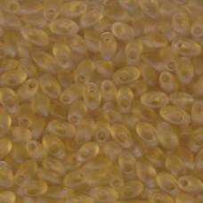 Miyuki Long Magatama Drops - Matte Transparent Topaz - 12.5gm