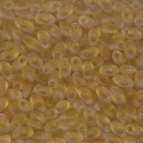 Miyuki Long Magatama Drops - Matte Transparent Topaz - 12.5gm